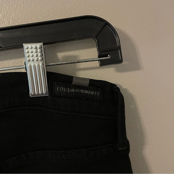 Citizens Of Humanity Rocket High Rise Skinny Jeans Size 25 Black Raw Hem - Picture 7 of 7